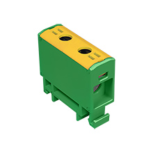 WLZ35P/35/z Connector Al/Cu. to TH35 rail, to flat surfaces, yellow&green colour, Cu135A Al120A,elektro-plast