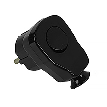 Angle plug AWA-Ł with switch black,elektro-plast