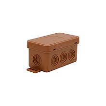 Installation Box V8, surface, brown, without terminals, lid click-clack, 8 rubber glands, IP54,elektro-plast