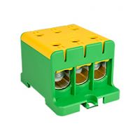 Zaciski WLZ, Złączki - Złączka przelotowa WLZ35/3x95/z, color: żółto-zielony, na szynę TH35