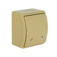 Switches and Sockets - KOALA - colour: beige - Two-Way Switch With Illumination VW-3L, screwless terminals, IP44