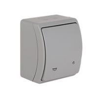 Switches and Sockets - KOALA - colour: gray - Single Push Button - Light With Illumination VW-6L, screwless terminals, IP44