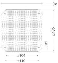 Mounting Plate PM160, perforated, for Ppt-EH160 and PPt-EH161 boxes, color: gray