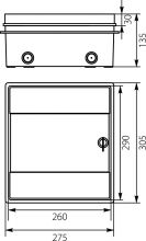 Hermetic distribution board RHp-8/B (white doors)