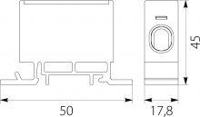 Złączka przelotowa ZP50 AL/Cu 150A, 6kV, na szynę TH35, kolor niebieski