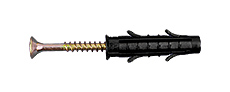 Nylon wall plug with screw