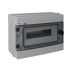 Hermetic Distribution Board RH-12S, color: gray, door: transparent, IP65, 500VAC, 1000VDC,elektro-plast