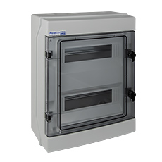 Hermetic Distribution Board RH-24S, color: gray, door: transparent, IP65, 500VAC, 1000VDC,elektro-plast