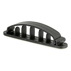 Uchwyty kablowe samoprzylepne UKS - Uchwyt kablowy samoprzylepny otwierany UKSot-6, 6xØ10mm, kolor: czarny