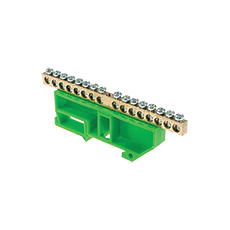 Listwy zaciskowe - N and PE Terminal strip - LZGTH-16P to TH 35 rails, colour: green