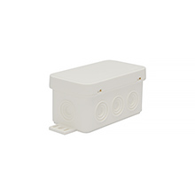Installation Box V8, surface, white, without terminals, lid click-clack, 8 rubber glands, IP54,elektro-plast