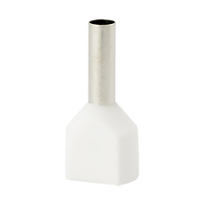 Insulated cable end terminals - Insulated cable end terminal HI 2x2,5/10-bi, white, Al/Cu
