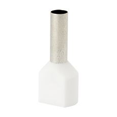 Insulated cable end terminals - Insulated cable end terminal HI 2x4,0/12-bi, white, Al/Cu
