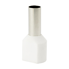 Insulated cable end terminals - Insulated cable end terminal HI 2x6,0/12-bi, white, Al/Cu