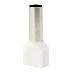 Insulated cable end terminals - Insulated cable end terminal HI 2x10,0/18-bi, white, Al/Cu