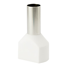 Insulated cable end terminals - Insulated cable end terminal HI 2x16,0/18-bi, white, Al/Cu