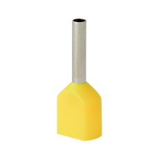 Insulated cable end terminals - Insulated cable end terminal HI 2x0,5/8-zo, yellow, Al/Cu
