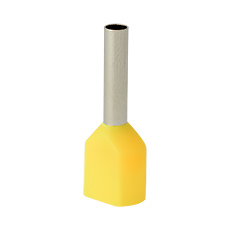 Insulated cable end terminals - Insulated cable end terminal HI 2x1,0/10-zo, yellow, Al/Cu
