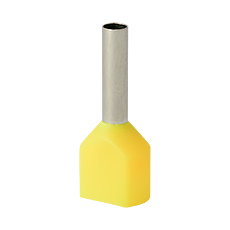 Insulated cable end terminals - Insulated cable end terminal HI 2x1,5/10-zo, yellow, Al/Cu
