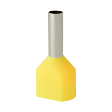 Insulated cable end terminals - Insulated cable end terminal HI 2x2,5/10-zo, yellow, Al/Cu