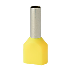 Insulated cable end terminals - Insulated cable end terminal HI 2x4,0/12-zo, yellow, Al/Cu