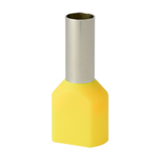 Insulated cable end terminals - Insulated cable end terminal HI 2x6,0/12-zo, yellow, Al/Cu