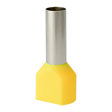 Insulated cable end terminals - Insulated cable end terminal HI 2x10,0/18-zo, yellow, Al/Cu
