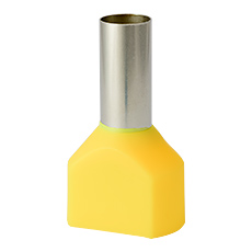 Insulated cable end terminals - Insulated cable end terminal HI 2x16,0/18-zo, yellow, Al/Cu