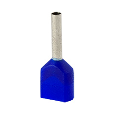 Insulated cable end terminals - Insulated cable end terminal HI 2x0,5/8-ni, blue, Al/Cu