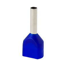 Insulated cable end terminals - Insulated cable end terminal HI 2x0,75/8-ni, blue, Al/Cu