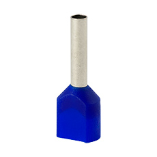 Insulated cable end terminals - Insulated cable end terminal HI 2x1,0/10-ni, blue, Al/Cu
