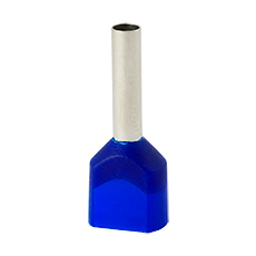 Insulated cable end terminals - Insulated cable end terminal HI 2x1,5/10-ni, blue, Al/Cu