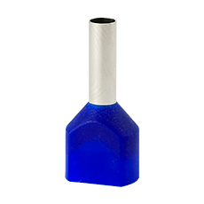 Insulated cable end terminals - Insulated cable end terminal HI 2x2,5/10-ni, blue, Al/Cu