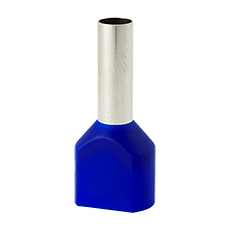 Insulated cable end terminals - Insulated cable end terminal HI 2x4,0/12-ni, blue, Al/Cu