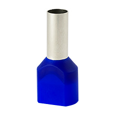 Insulated cable end terminals - Insulated cable end terminal HI 2x6,0/12-ni, blue, Al/Cu
