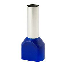 Insulated cable end terminals - Insulated cable end terminal HI 2x10,0/18-ni, blue, Al/Cu