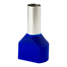 Insulated cable end terminals - Insulated cable end terminal HI 2x16,0/18-ni, blue, Al/Cu