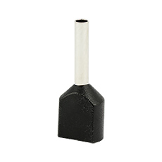 Insulated cable end terminals - Insulated cable end terminal HI 2x0,5/8-cza, black, Al/Cu