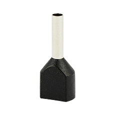 Insulated cable end terminals - Insulated cable end terminal HI 2x0,75/8-cza, black, Al/Cu