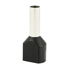 Insulated cable end terminals - Insulated cable end terminal HI 2x4,0/12-cza, black, Al/Cu