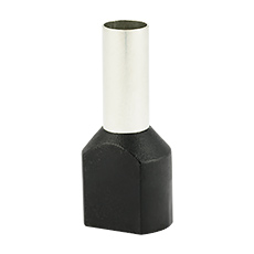 Insulated cable end terminals - Insulated cable end terminal HI 2x6,0/12-cza, black, Al/Cu