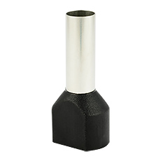 Insulated cable end terminals - Insulated cable end terminal HI 2x10,0/18-cza, black, Al/Cu