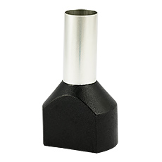 Insulated cable end terminals - Insulated cable end terminal HI 2x16,0/18-cza, black, Al/Cu