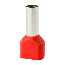 Insulated cable end terminals - Insulated cable end terminal HI2x 6,0/12-cze, red, Al/Cu