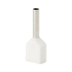 Insulated cable end terminals - Insulated cable end terminal HI 2x0,5/8-bi, white, Al/Cu
