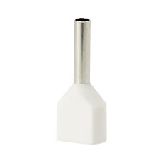 Insulated cable end terminals - Insulated cable end terminal HI 2x0,75/8-bi, white, Al/Cu