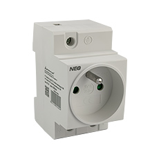 NEO - Modular devices - Socket GSTH230 for TH35 rail, 2P+Z, 16A, 250V~ 