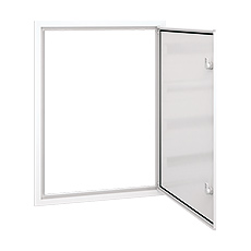 Lacquered aluminium door with frame DR96 for Flush Distributrion Board DARP-96, color: white,elektro-plast