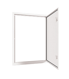 Lacquered aluminium door with frame DR120 for Flush Distributrion Board DARP-120, color: white,elektro-plast