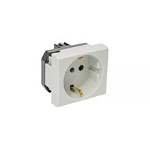 Module socket AVE 45590TS SCHUKO, 50mm x 45mm, colour: gray, 16A, 250V~,elektro-plast